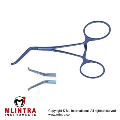 Micro Kitzmiller Clamp Straight Shanks,Left angled jaw,23mm jaw length,11cm Straight Shanks,Right jaw,23mm jaw length,11cm